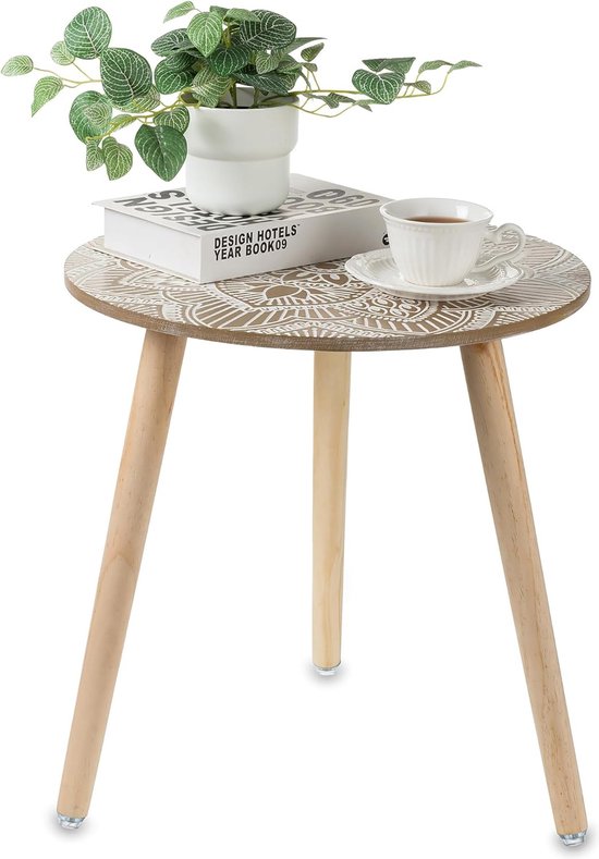 Lot De 2 Tables D'Appoint En Forme De C Pour Canapé - 73 Cm De Haut, Plateau 20x40 Cm, Marron, Salon, Chambre
