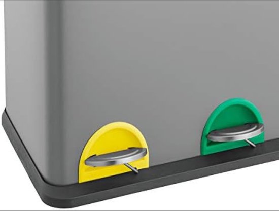 WESCO Poubelle à pédale Kickboy de couleur noire, tôle d'acier revêtue