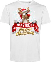 T-shirt kind Maastricht | Foute Kersttrui Dames Heren | Kerstcadeau | MVV supporter | Wit | maat 128