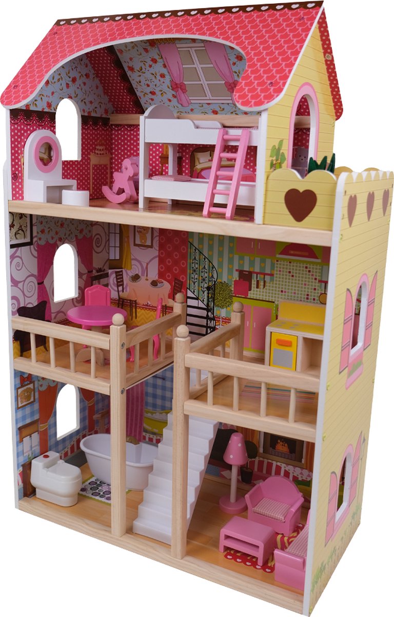Grande maison de poupées bois équipée