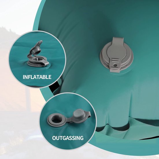 Camping Slaapmat 2 Personen Zelfopblazend Luchtmatras Outdoor Campingmat Slaapmat Opvouwbaar Ultralicht Luchtbed Opblaasbaar Bed Campingmat met Voetpomp voor Tent Wandelen Meer Blauw van OGLCCG — afbeelding 4