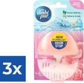 Ambi Pur Toiletblok Starterkit 5in1 Wild Rose & Pink Grapefruit - Voordeelverpakking 3 stuks