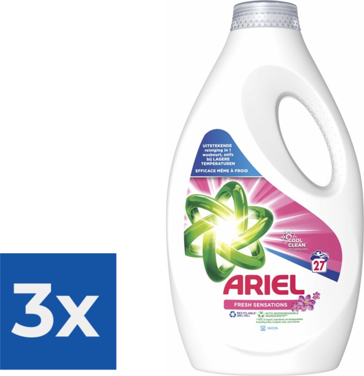 Ariel Vloeibaar Wasmiddel Fresh Sensations - 1215 ml (27 wasbeurten) - Voordeelverpakking 3 stuks