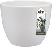 Elho Pure Soft Round Wheels 50 - Grote Bloempot voor Binnen en Buiten - Gereycled Plastic - Ø 49 x H 37 cm - Wit