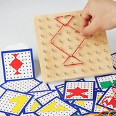 BPgoods® - Houten Elestiekjes nagelbord - Montessori - Educatief Speelgoed - Grafische Math Patroon Blokken - Geo Board met Elastiekjes