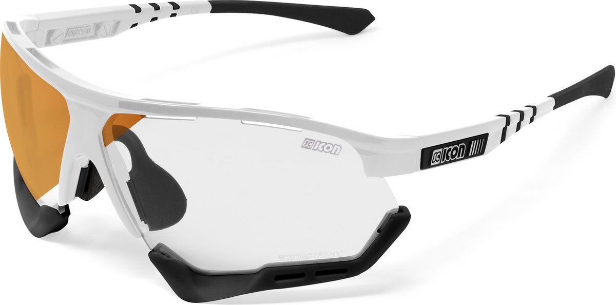 Scicon - Fietsbril - Aerocomfort XL - Wit Gloss - Fotochrome Lens Brons Spiegel