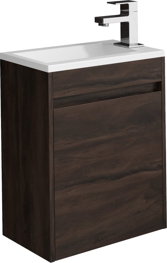Badplaats Toiletmeubel Sinta 40 x 22 cm - Walnoot Bruin - Fonteinmeubel ...