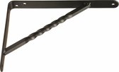 AMIG Plankdrager/steun/beugel Spiraal - metaal - zwart - H200 x B150 mm - Tot 225 kg - boekenplank steunen