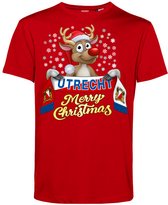 T-shirt kind Utrecht | Foute Kersttrui Dames Heren | Kerstcadeau | FC Utrecht supporter | Rood | maat 164