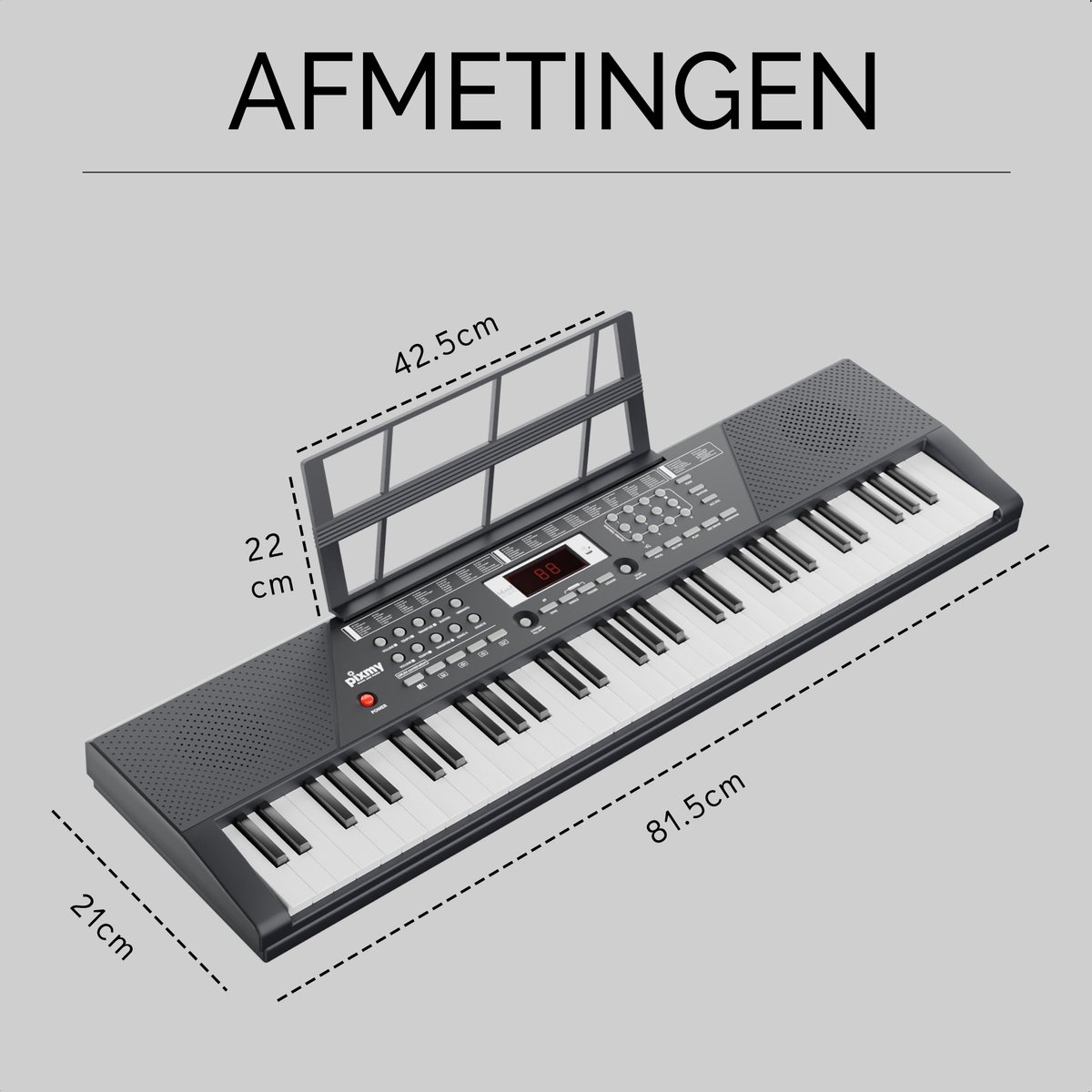 PIXMY - Clavier de Piano - 61 Touches Taille M - MP5 - Piano Numérique -  Clavier Piano