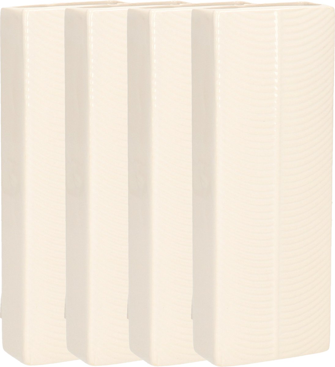 Gerimport Waterverdamper - 8x - ivoor wit - keramiek - 400 ml - radiatorbak luchtbevochtiger - 7,4 x 18,6 cm