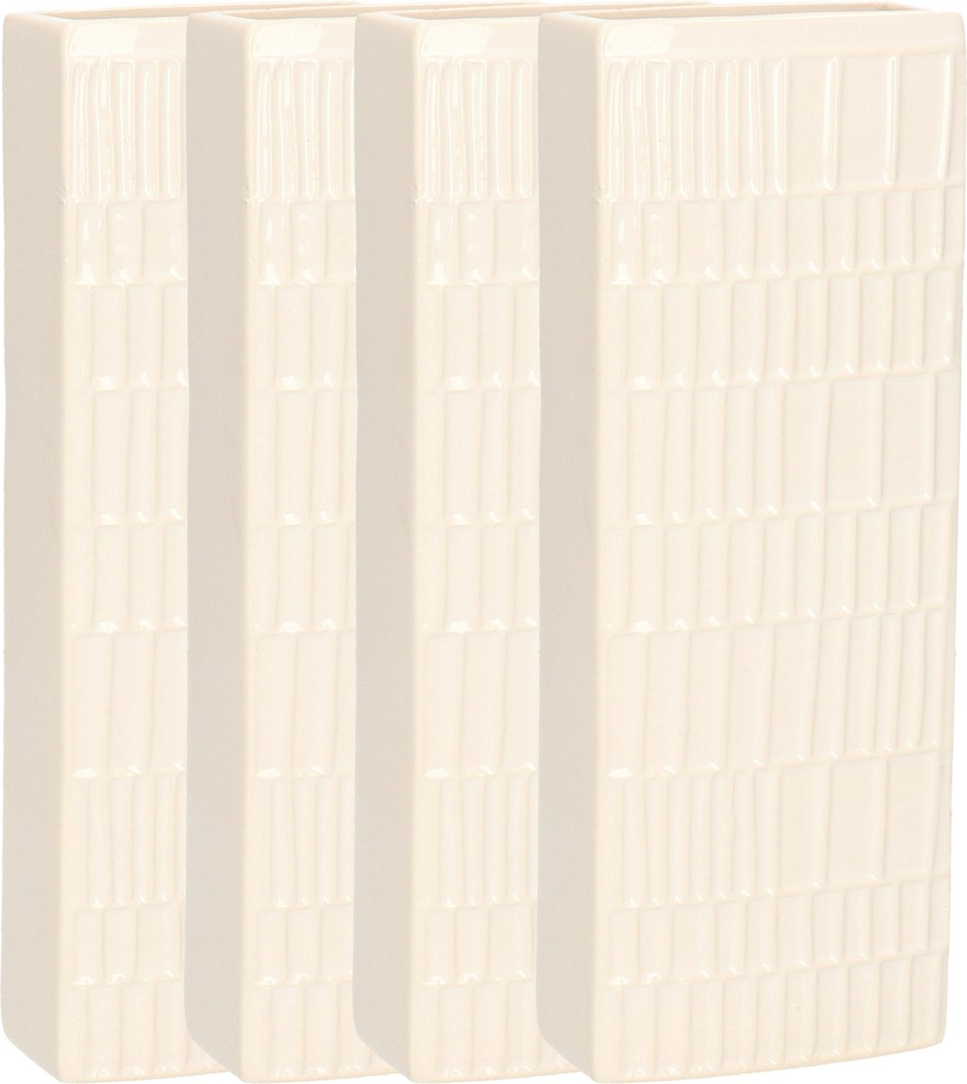 Gerimport Waterverdamper - 8x - wit - keramiek - 400 ml - radiatorbak luchtbevochtiger - 7,4 x 18,6 cm