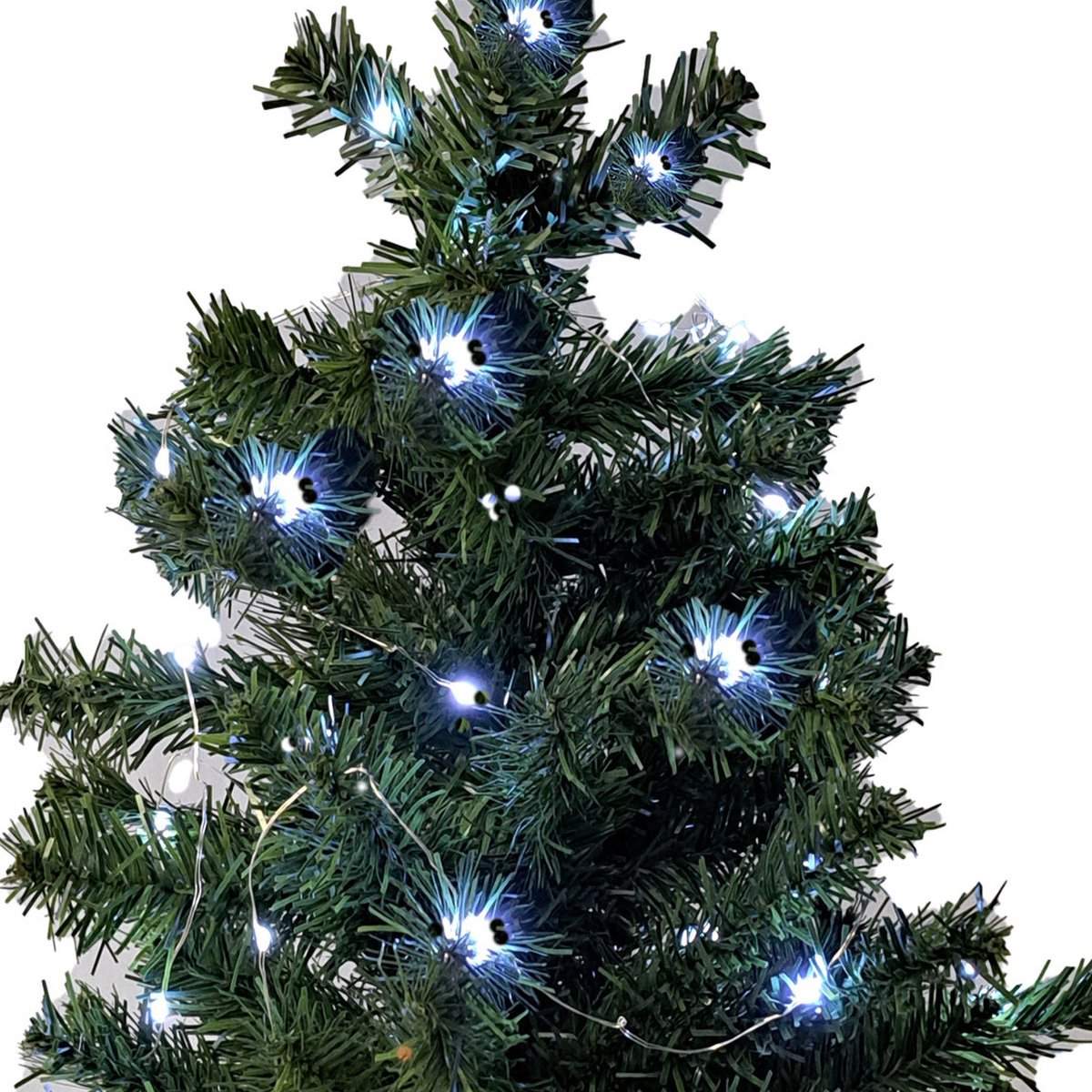 Ideas4Seasons Lichtslinger/lichtsnoer LED licht - 2x - 2 meter/20 lampjes - helder wit - fairy lights