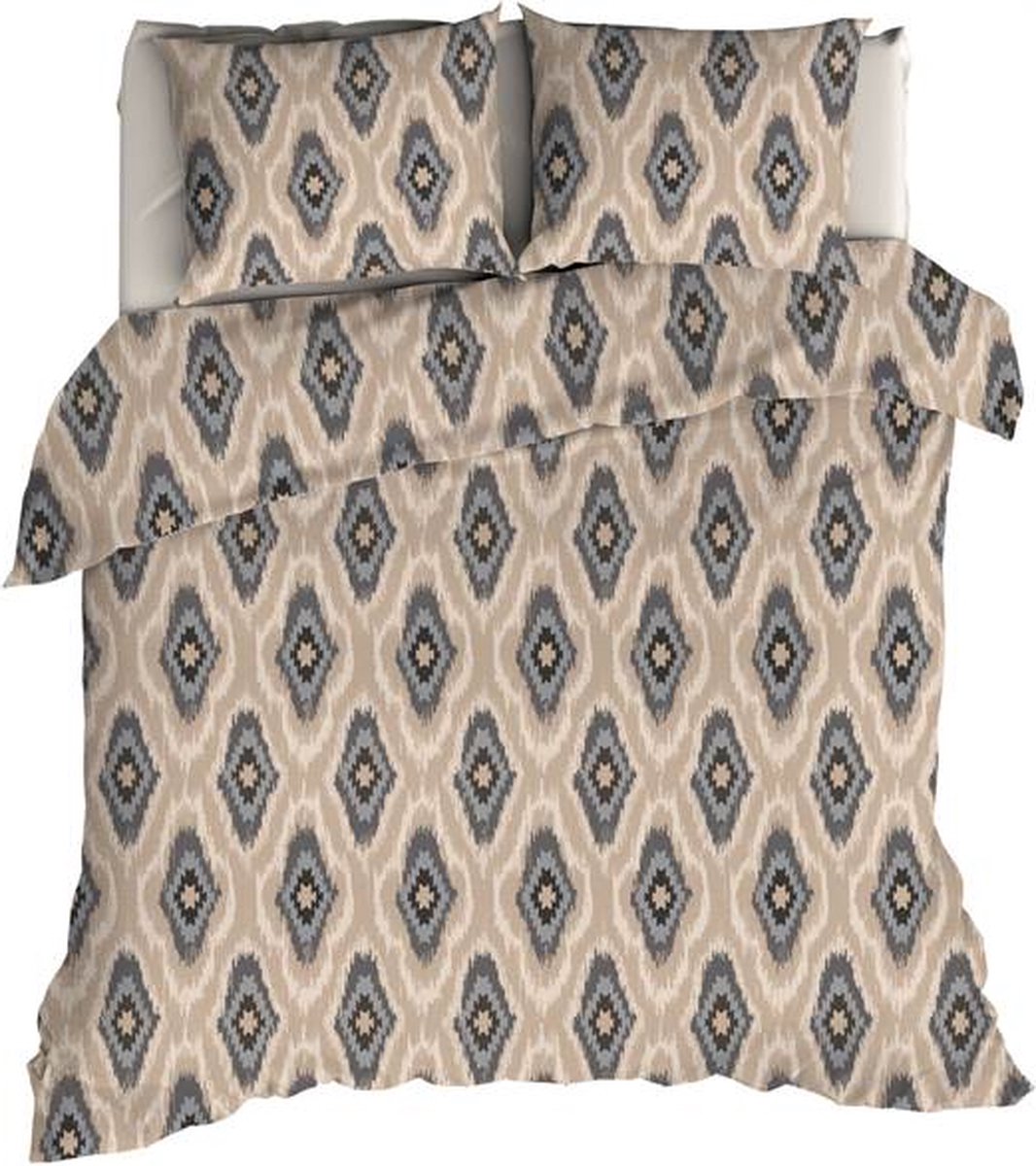 Romanette Ottoman Dekbedovertrek - Extra breed - 260x200/220 cm - Beige/Antra