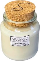 Sparkly Candles | Houten Lont Geurkaars | 100% Natuurlijk & Handgemaakt van Sojawas - Verfrissende Lime/Basil Geur, 45 Branduren |