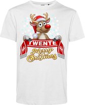 T-shirt kind Twente | Foute Kersttrui Dames Heren | Kerstcadeau | FC Twente supporter | Wit | maat 140