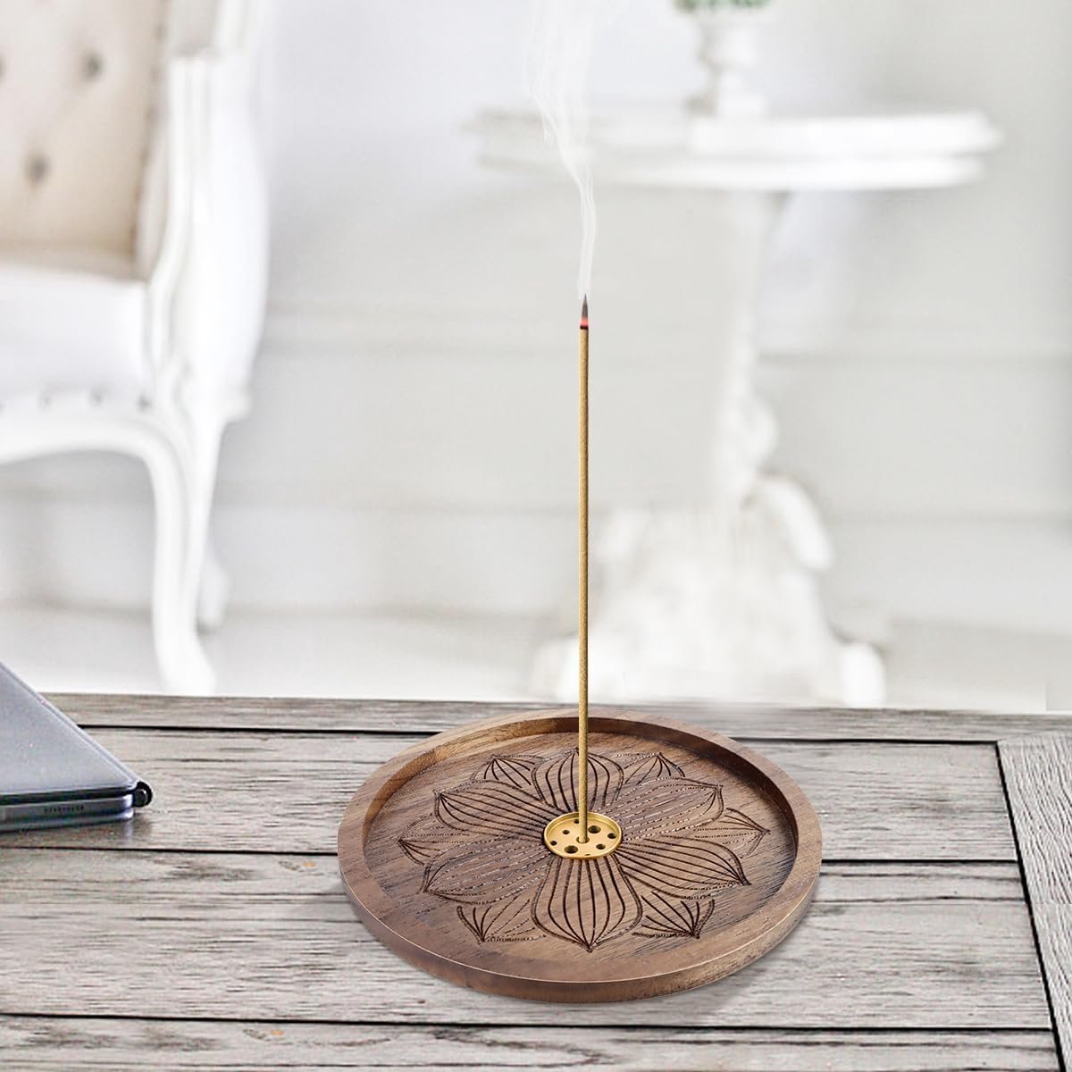 Lotus wierookbrander wierookstokjes houder brons lotus wierookhouder wierookhouder brander legering wierookbrander antiek koper wierookbrander 6 gaten geur accessoires voor thuis thee huis kantoor