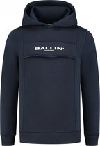 Ballin Amsterdam - Jongens Regular fit Sweaters Hoodie LS - Navy - Maat 14