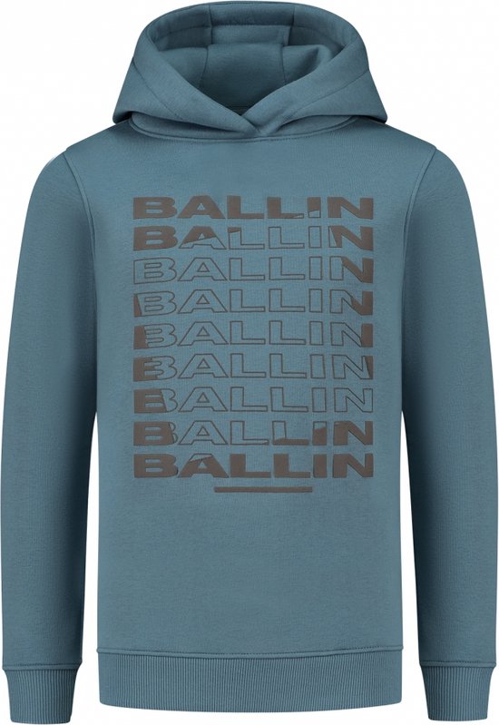 Ballin Amsterdam - Jongens Slim fit Sweaters Hoodie LS - Mid Blue - Maat 6