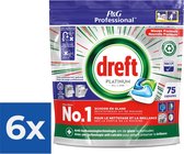Dreft Platinum Regular All in 1 Vaatwastabletten - 75 Tabs - Voordeelverpakking 6 stuks