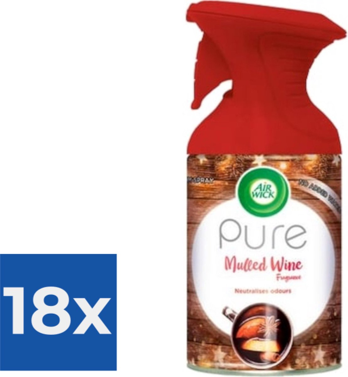 Airwick Pure Luchtverfrisser Spray - Mulled Wine - Voordeelverpakking 18 stuks