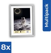 Kunststof Fotolijst New Easy Zilver 10x15 cm KL1 - Fotolijst - Voordeelverpakking 8 stuks
