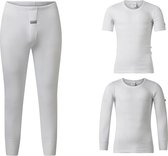 Heren thermo set (shirt korte- en lange mouw & pantalon) van Gentlemen wit maat XL