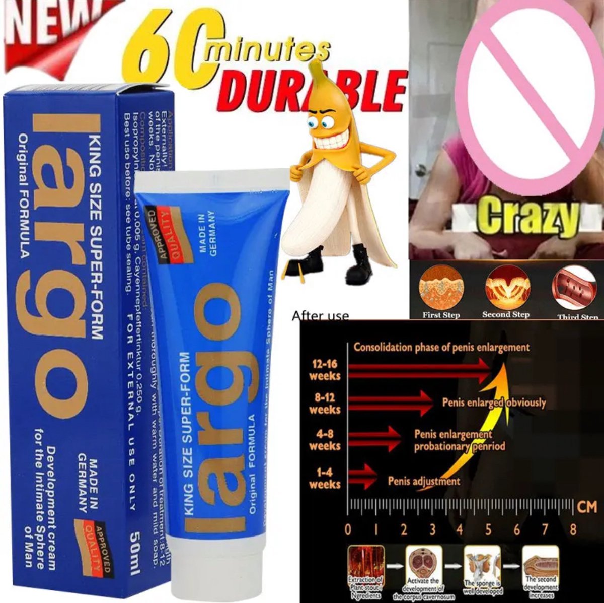 Goedkoopste Largo Penis Enlargement Gel 40ml -Penis XXL...Penis vergrotende creme...Titan penis...Uitstel klaarkomen...Delay olie...Langer sex..Penis groei