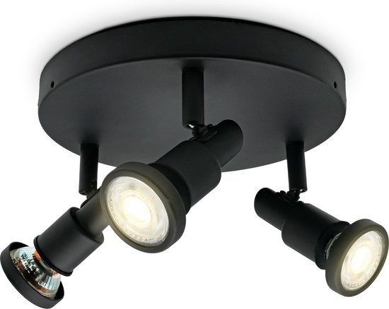 B.K.Licht - Badkamer Plafondlamp - opbouwspots draai- en kantelbaar - IP44 badkamerverlichting - incl. 3x 4.8W GU10 - 3.000K