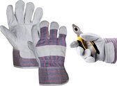 PD® Werkhandschoenen - werkhandschoenen heren - werk handschoenen - rundsplitleer - XL - Maat 10