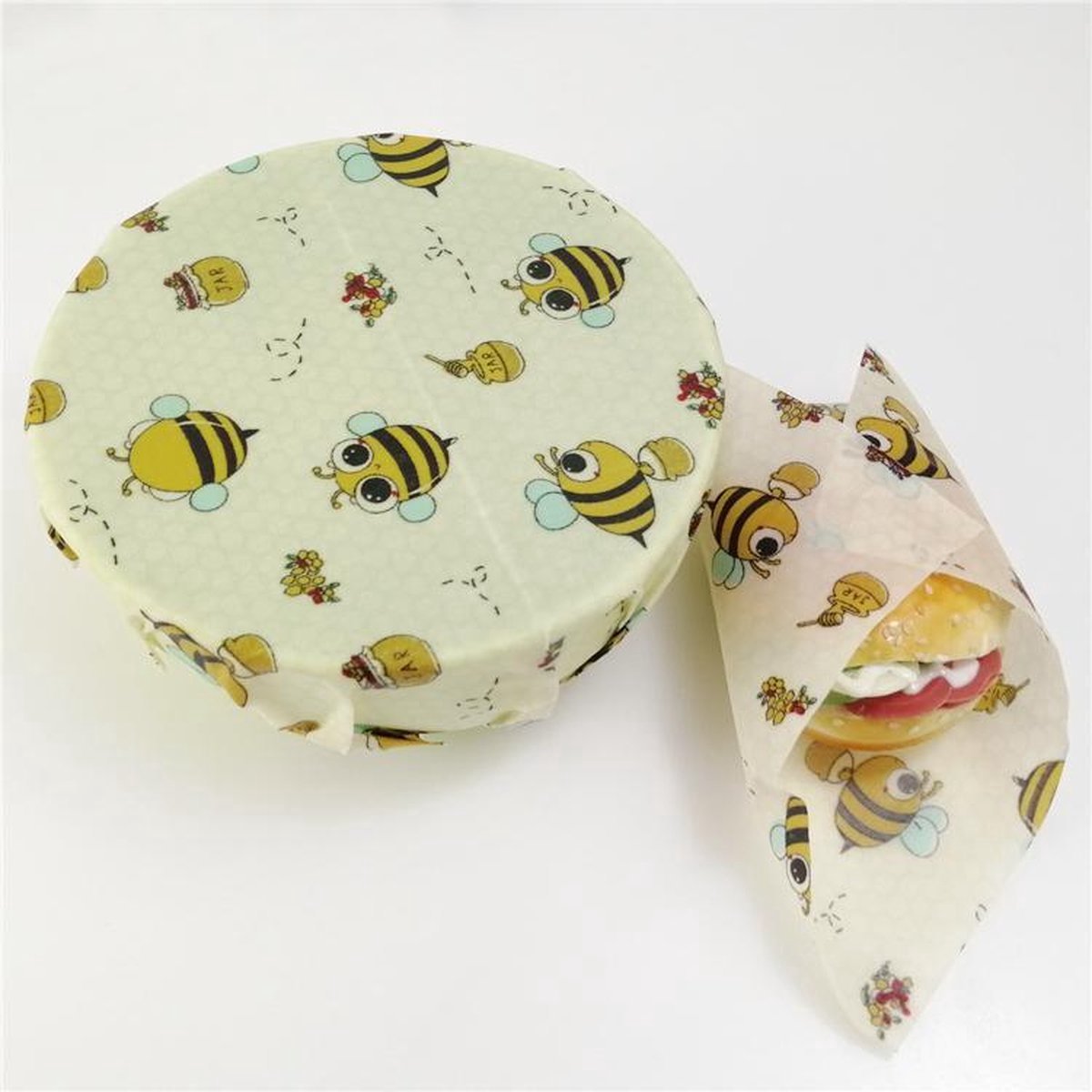 Bijenwas Wraps - Set van 3 (S, M, L) - Vershoud - Beeswax Wrap - Bijenwas Doek - Duurzaam, Natuurlijk en Biologisch - Herbruikbaar - Geen Plastic - 29B — cadeau in Kookcadeaus - foto 2