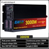 EASUN Onduleur à onde sinusoïdale pure 12 V-230 V - 1500 W/3000 W