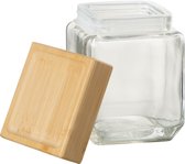 J-Line Pot In Glas Brad Glas/Bamboo Transparant/Naturel Medium
