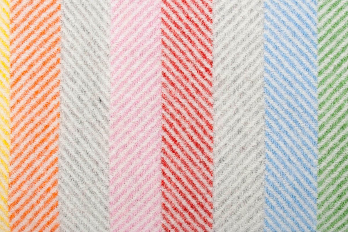 Tweedmill Wollen Plaid - Brede Strepen - Regenboog