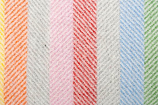 Tweedmill - Wollen Plaid - Brede Strepen - Regenboog