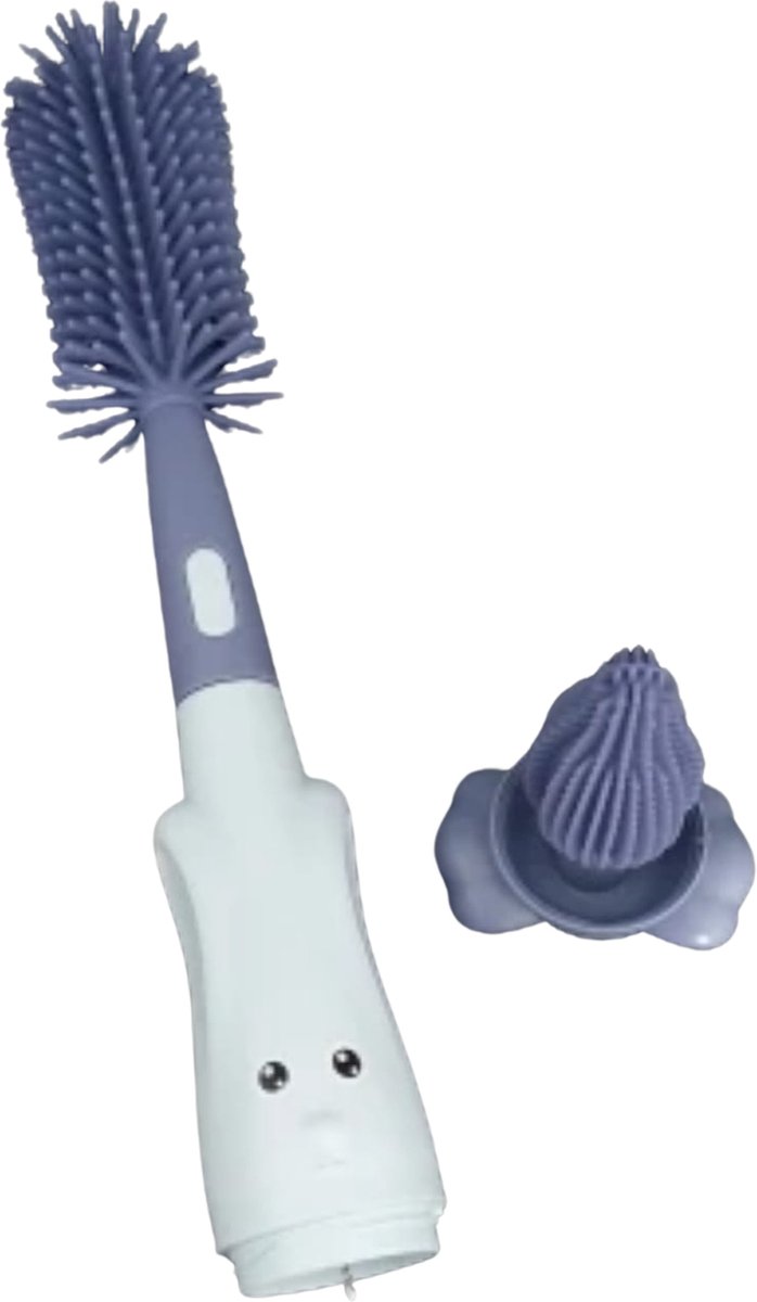 Baby Flessenborstel - Flessenreiniger - Flessenborstel Siliconen - Flesvoedingsaccessoires - BPA Vrij - Blauw - 3 in 1 van Purenn. — afbeelding 2