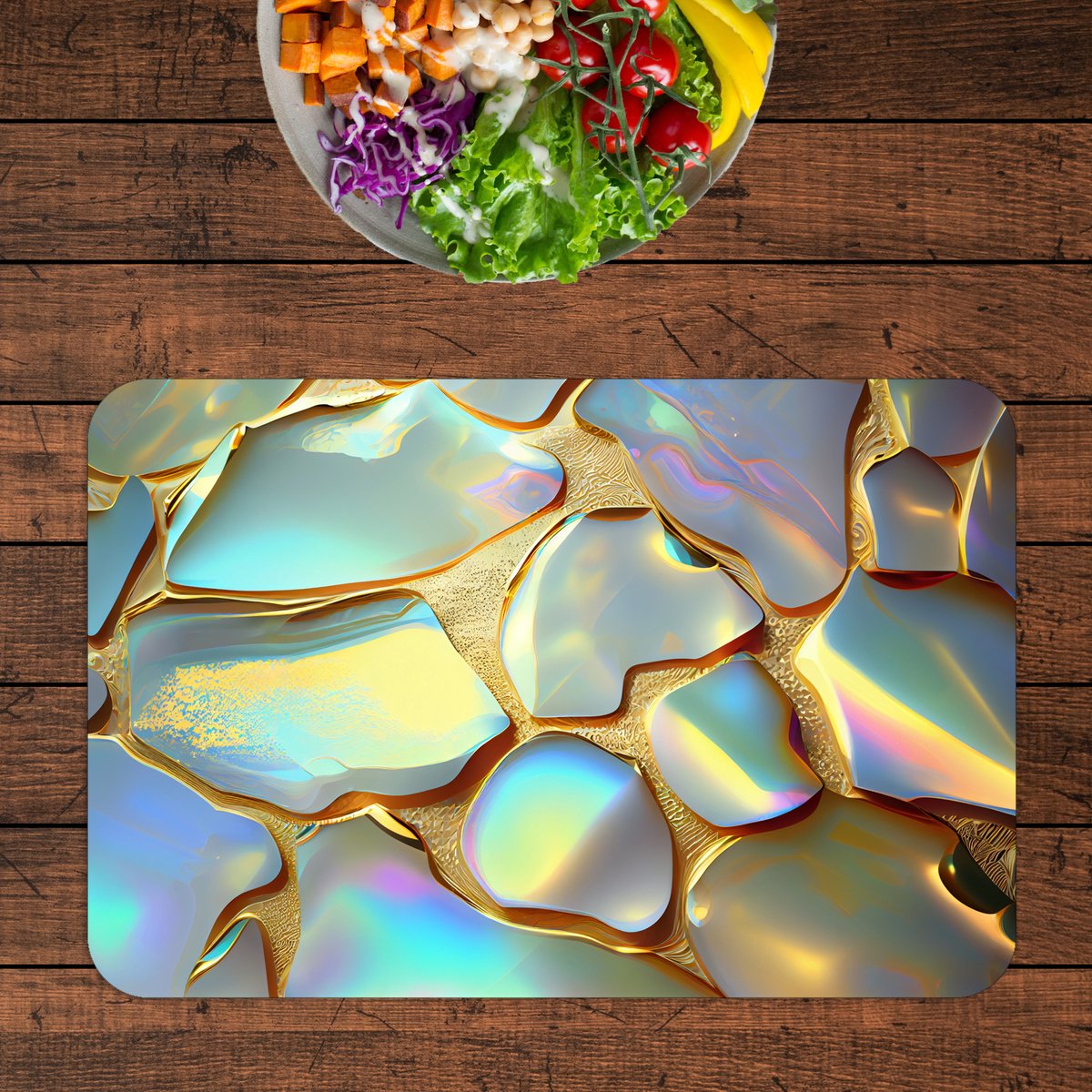 Luxe Placemat - Parlemour met Goud - Set van 2 Placemats - 45x30 cm - 2 mm dik Vinyl - Anti Slip - Afneembaar — cadeau in Cadeau-ideeën - foto 3