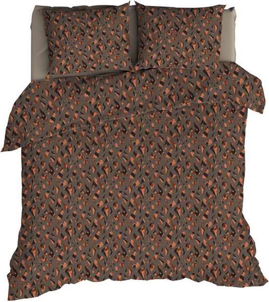 Housse de couette Romanette Glockner - Double - 200x200/220 cm - Taupe/ Terra