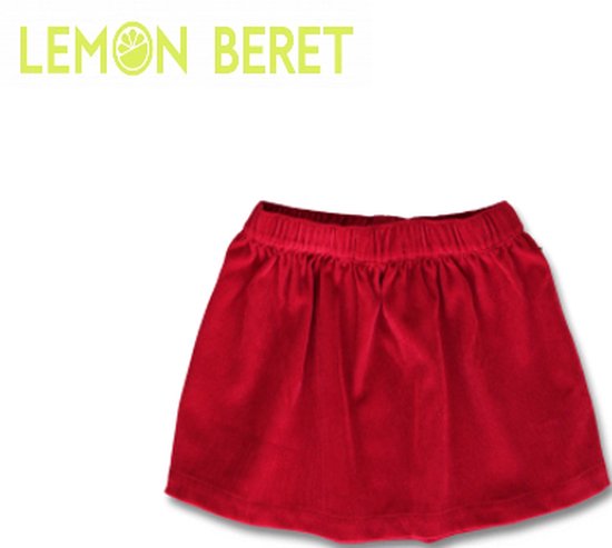 VELOURS ROK - Ribfluweel - Lemon Beret - Maat 110 / 5 jaar