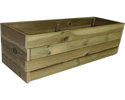 Plantenbak bloembak balkonbak grenen hout geïmpregneerd 98x33x28cm - handgemaakt - duurzaam - zwaar