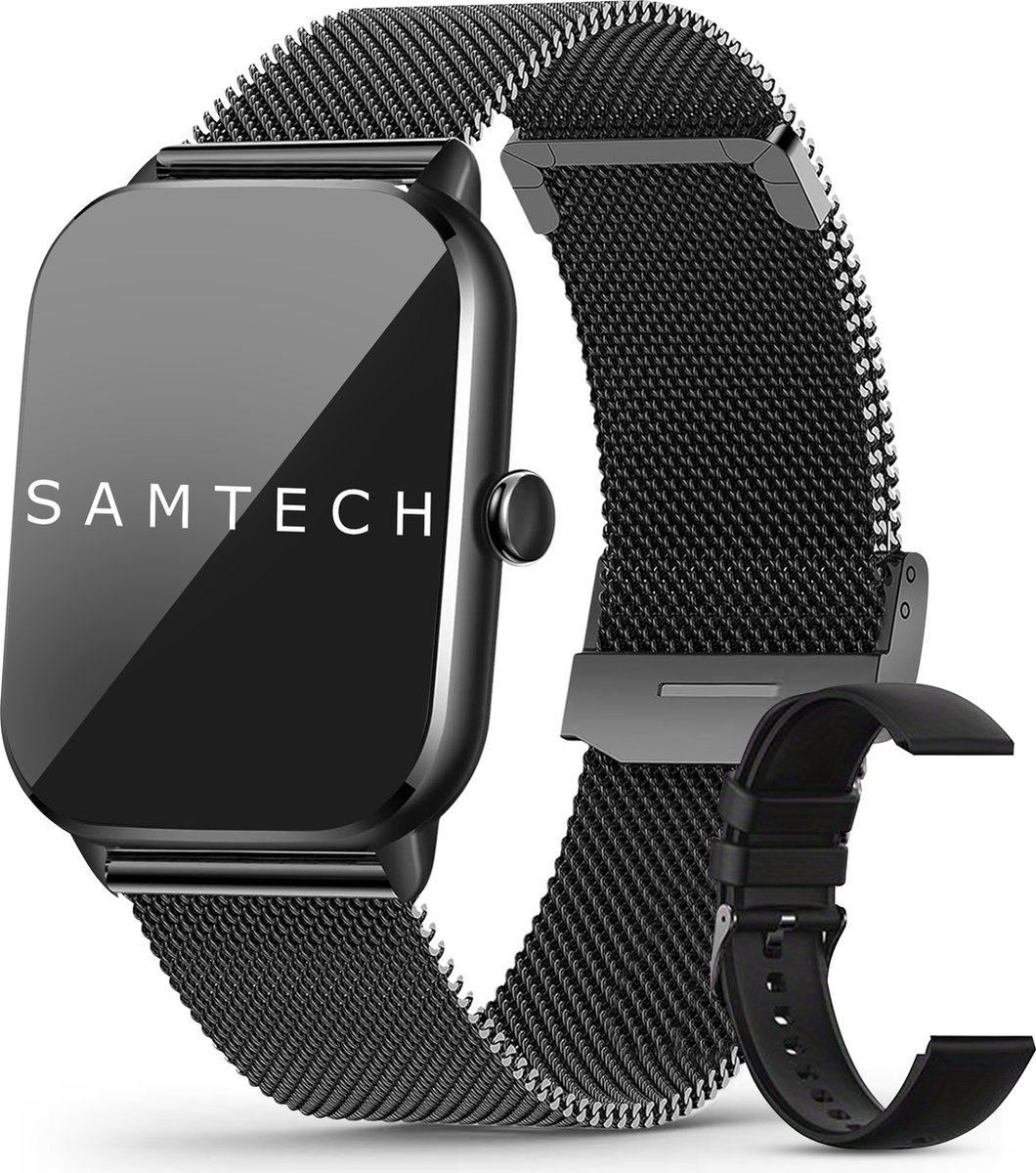 SAMTECH Smartwatch Ultra Thin Pro Serie 5 - Dames & Heren – Sport horloge - Stappenteller, Calorie Teller, Slaap meter, HD – IOS & Android - Zwart - Samtech