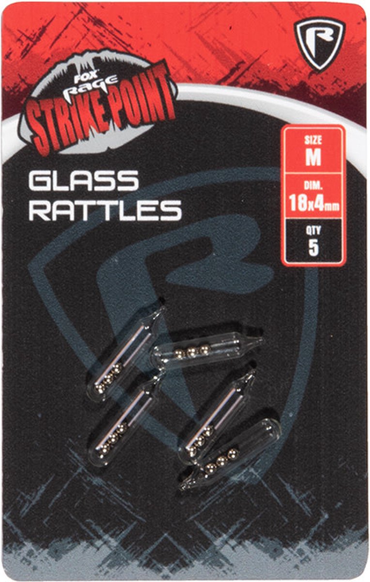 Fox Rage Strike Point Glass Rattles (5 pcs) - Maat : Large - 25x5mm