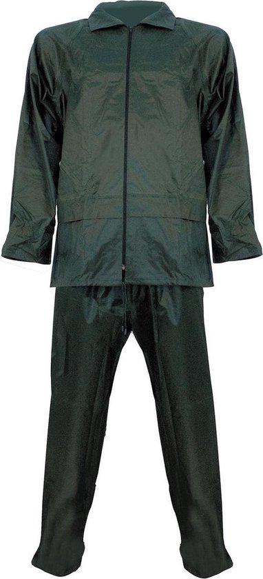 Combinaison de pluie - Femme & Homme - Taille L - Coupe-vent / Imperméable & Respirant - Avec capuche - Vert