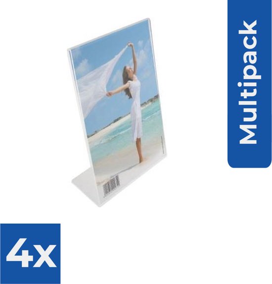 ZEP - Plexiglas Fotolijst Acrylic verticaal voor foto formaat 13x18 - 730157 - Fotolijst - Voordeelverpakking 4 stuks