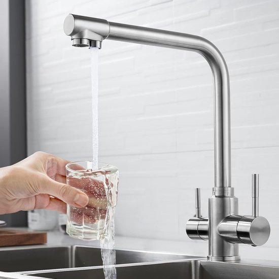 3-in-1 Kraan - Keukenmengkraan Met 3 Uitgangen, Draaibaar