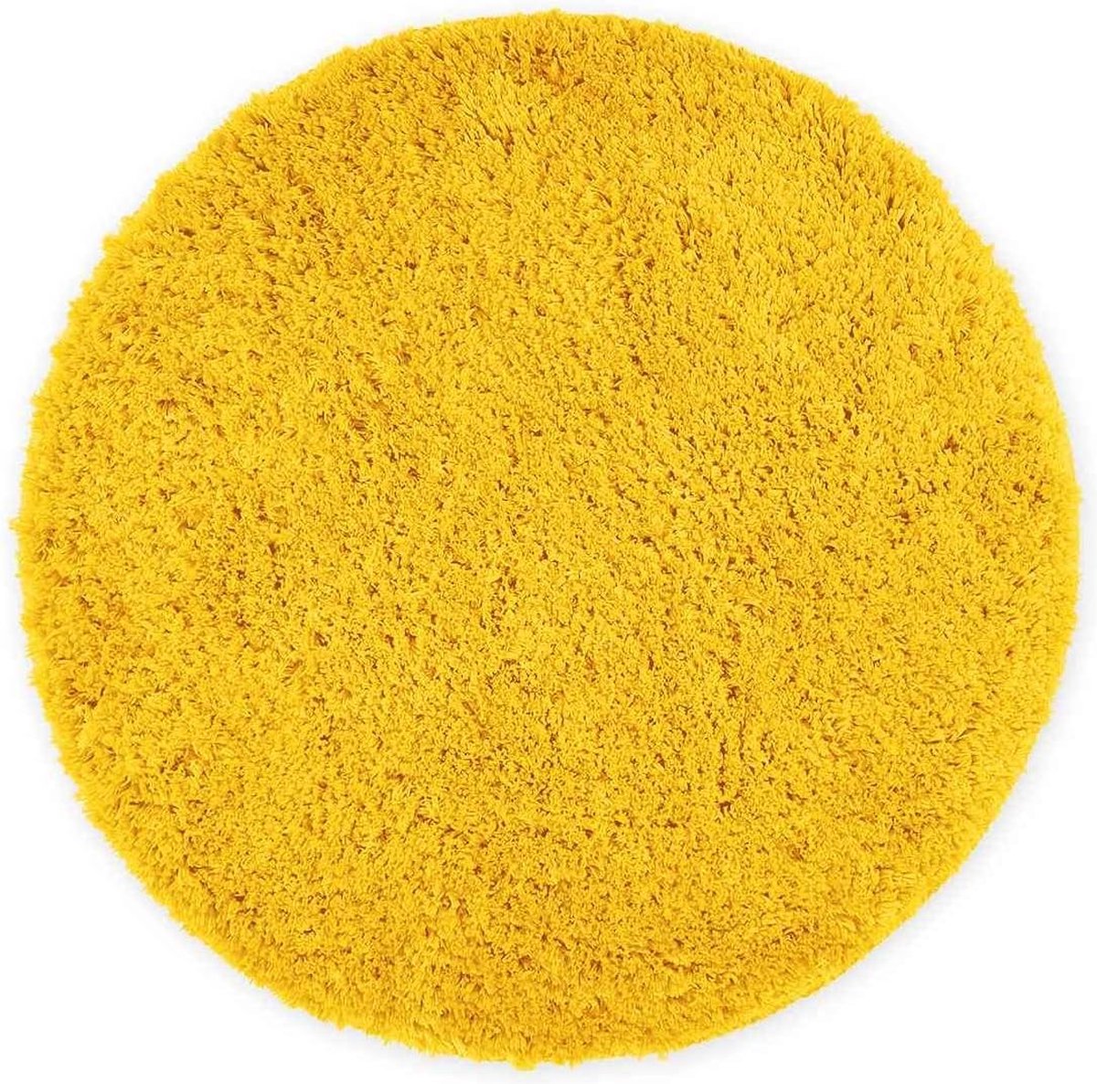 Badkamer Tapijt Geel - Badmat kan gecombineerd worden tot een set - Antislip & Maschinewasbaar - Toiletmat Ø 56cm