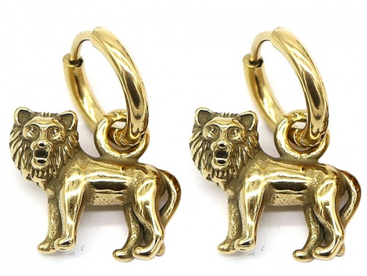 earrings - oorbellen - gold - lion - leeuw - tijger - mama - kado - kerst - verjaardag - cadeau - moeder - dochter - gift