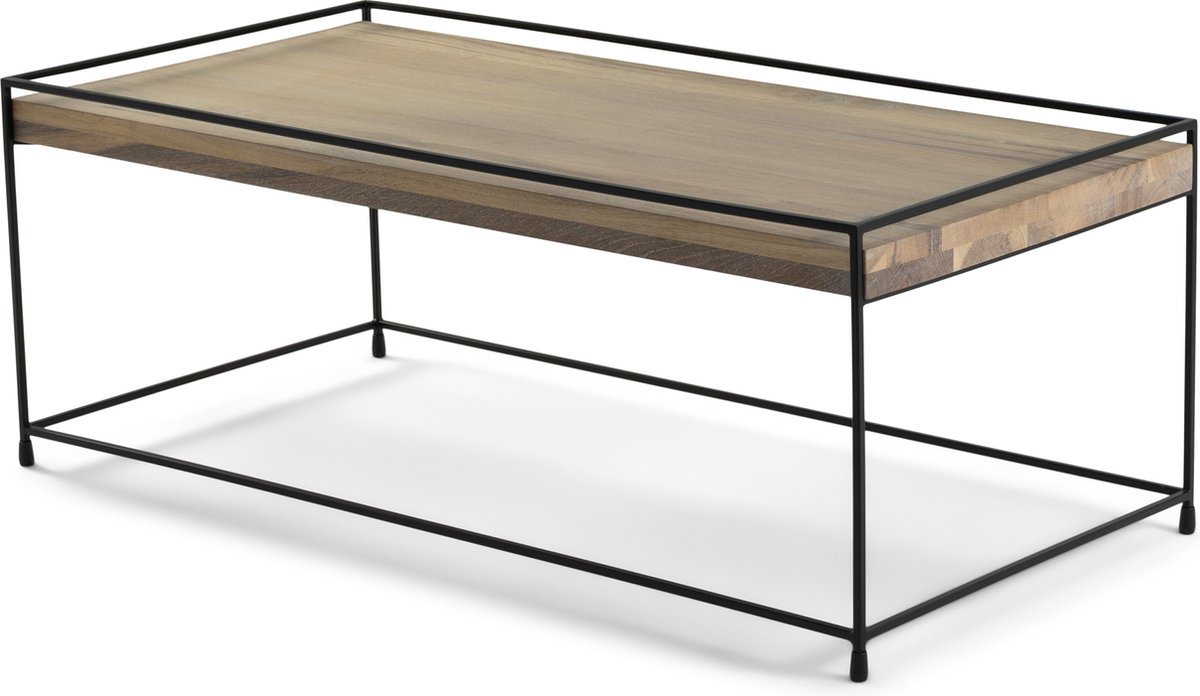 Torna Design THIN WOOD 120 Salontafel - Zwart / Eiken bianco