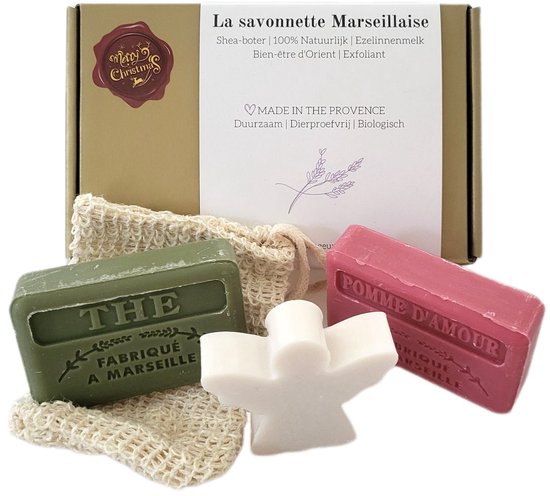 Kerst box / kerstcadeau set, pomme amour, thee, kerstengel & sisal zeepzakje