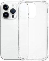 Geschikt voor iPhone 15 Pro Max transparant siliconen hoes 2mm dik - achterkant met uitgestoken hoeken - anti shock - doorzichtig